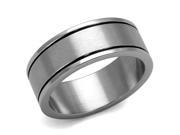 Stainless Steel High Men s Wedding Ring Band w Black Accent Line Detail Size 10