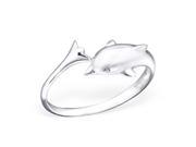 Sterling Silver Swimming Dolphin Wrap Around Design Adjustable Toe Ring