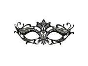 Black Metal Venetian Crown Top Mask