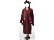 Female Graduate Red Cap And Gown Standin Standup