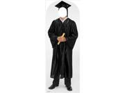 Male Graduate Black Cap And Gown Standin Lifesized Standup