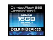 Delkin Devices DDCFCOMBAT685 16GB 16GB CombatFlash 685 UDMA 6 Compact Flash Card