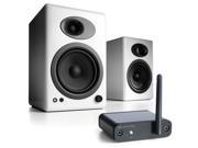 Audioengine A5 Plus White B1 Bundle 2 way Speaker System w Bluetooth Receiver