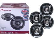 4 Speakers 2 Pairs Pioneer TS F1634R 6.5 2 Way Car Audio Coaxial 200 W
