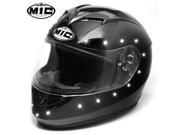 M1C M1 9 LED Lighting Glossy Black Solid Full Face Motorcycle Helmet – Small