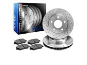 R1 Concepts KEX11568 Eline Series Cross Drilled Rotors And Ceramic Pads Kit Rear