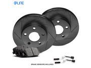 1998 1999 Mercedes-Benz E300 Front Black Slotted Brake Disc Rotors & Ceramic Pad 1998 1999 Mercedes-Benz E300 Front Black Slotted Brake Disc Rotors & Ceramic Pad
