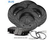 Full Kit Black Drilled Slotted Brake Rotors & Ceramic Brake Pads Golf,TT Quattro Full Kit Black Drilled Slotted Brake Rotors & Ceramic Brake Pads Golf,TT Quattro