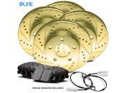 Front and Rear Gold Drilled Slotted Brake Rotors & Ceramic Brake Pads 735i,735iL Front and Rear Gold Drilled Slotted Brake Rotors & Ceramic Brake Pads 735i,735iL