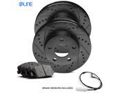 2001 2002 2003 BMW 530i Rear Black Drilled Slotted Brake Disc Rotors & Ceramic Pads 2001 2002 2003 BMW 530i Rear Black Drilled Slotted Brake Disc Rotors & Ceramic Pads