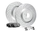 Front Premier Drilled Slotted Brake Rotors & Ceramic Brake Pads Crossfire,SLK320 Front Premier Drilled Slotted Brake Rotors & Ceramic Brake Pads Crossfire,SLK320