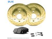 2000 Mercedes-Benz E430 Front Gold Drilled Brake Disc Rotors & Ceramic Pads 2000 Mercedes-Benz E430 Front Gold Drilled Brake Disc Rotors & Ceramic Pads