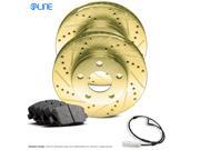 Front Gold Drilled Slotted Brake Disc Rotors & Ceramic Brake Pads X5,X6 Front Gold Drilled Slotted Brake Disc Rotors & Ceramic Brake Pads X5,X6