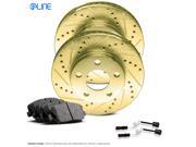 Rear Gold Drilled Slotted Brake Rotors & Ceramic Brake Pads CLK55 AMG,E55 AMG Rear Gold Drilled Slotted Brake Rotors & Ceramic Brake Pads CLK55 AMG,E55 AMG