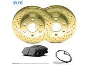 2007 2008 BMW Alpina B7 Front Gold Drilled Brake Disc Rotors & Ceramic Brake Pad 2007 2008 BMW Alpina B7 Front Gold Drilled Brake Disc Rotors & Ceramic Brake Pad