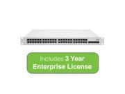 Cisco Meraki Cloud Managed MS220 Series 48 Port Gigabit Switch Bundle 48x 1GbE Ports Includes 3 Year Enterprise License
