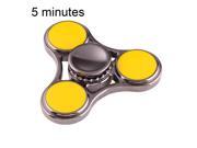 Zinc Alloy Fidget Spinner Toy Stress Reducer Anti-Anxiety Toy for Children and Adults, 5 Minutes Rotation Time, Small Steel Beads Bearing, Three Leaves (Yellow)