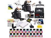 Complete Tattoo Kit 2 Machine Guns USA Color inks Power Supply Needles HW 10VD 6