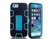 For iPhone 6 4.7 inch Hybrid Armor Hard Soft Rubber Impact Case w Kickstand