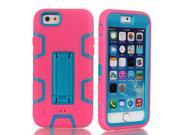 For iPhone 6 4.7 inch Hybrid Armor Hard Soft Rubber Impact Case w Kickstand