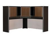 Corner Hutch w Three Cabinets in Sienna Walnut Series A