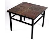 End Table in Metal w Black Finish and Slate Top