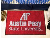 Rectangular Floor Mat w Official Austin Peay State Govs Logo In Team Colors