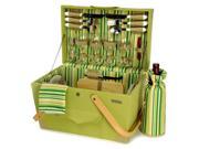 Wooden Picnic Box w Insulated Wine Bottle Bag
