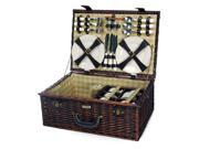 Willow Picnic Basket w Lined Interior and Leatherette Straps