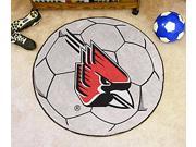 Officially Licensed Soccer Ball Accent Rug w Cardinals Logo Ball State University