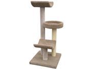 3 Tier Cat Tree w 2 Cradle Perches and Bed Brown