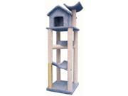 Treehouse Multi Tier Cat Climber w Bed and Perches Brown