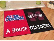 Officially Licensed House Divided Mat w Ole Miss Mississippi State Logos