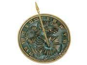 Floral Sundial with Brass Frame Motto