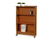 Modern Three Tier Melamine Bookcase w Adjustable Shelves Maple