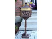 Decorative Mail Box with Horse and Rider Motif and Crown Finial