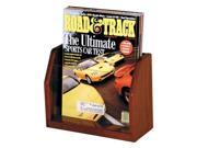 Countertop Single Pocket Oak Magazine Display Stand Dark Red Mahogany