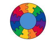 Children s Carpet w Puzzle Theme in Rainbow Colors