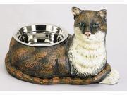 Cast Iron Cat Shaped Dish with Stainless Steel Food Bowl