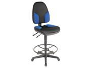 Monarch High Back Drafting Chair in Blue Black