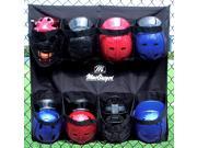Portable Helmet Caddy w Oversized Pockets Accommodates 9 Baseball Helmets