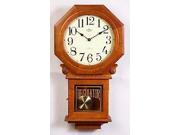 Schoolhouse Wall Clock w Pendulum in Cherry Finish