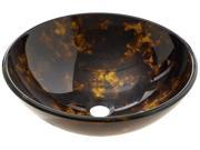 Black Gold Fusion Tempered Glass Vessel Sink