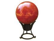 Crackle Gazing Globe in Mandarin Red 12 in.