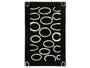 Contemporary Black Ivory Wool Rug 3 ft. 6 in. x 5 ft. 6 in.