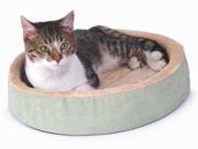 Thermal Kitties Round Cuddle Up Bed with Washable Cover