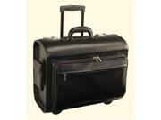Rolling Pilot Catalog Computer Case in Leather w Extendable Luggage Handle