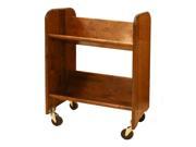 BookMaster Book Video Cart w Shelves Walnut Stained Birch
