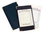 Pocket Jotter in Nappa Leather w Gold Tone Corners 10 To Do Lists Inside Black