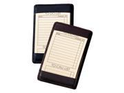 Nappa Leather Note Jotter w Turned Corners Extra Set of To Do List Cards Black